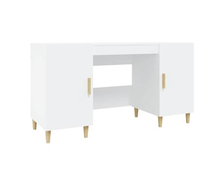 “Winter Sale TOP Bureau moderne compact Blanc - Bureau Blanc 140x50x75cm - bois d'ingénierie PRO87010