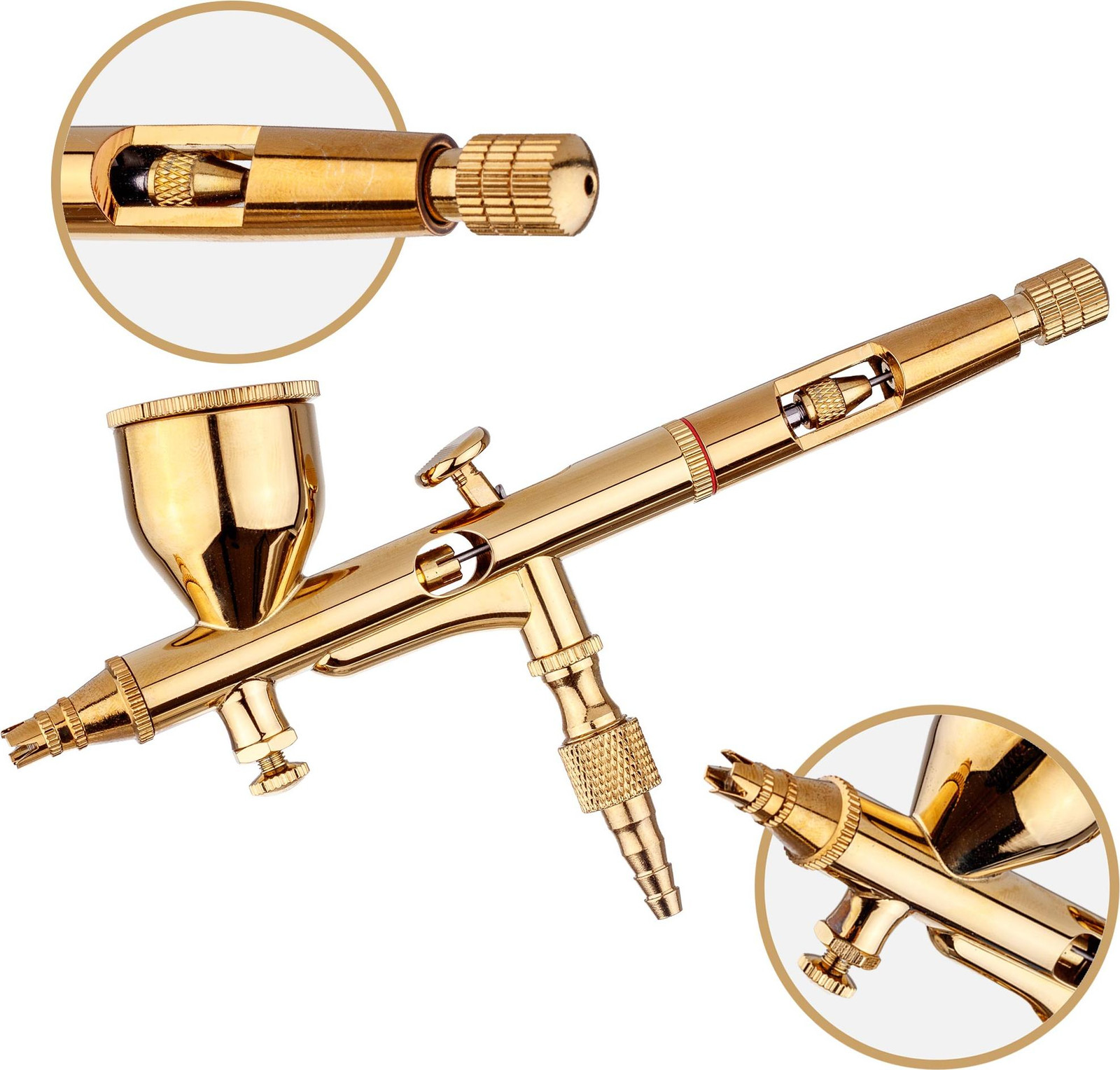 TC Technic Precisie airbrush model AB-180M, goudkleurig, 0,2 mm, dubbelwerkend