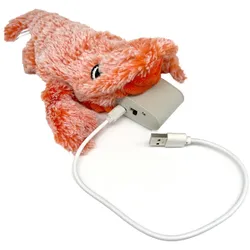 Aumüller Katzenspielzeug Lucky Lobster - Zappel-Hummer mit Katzenminze, orange