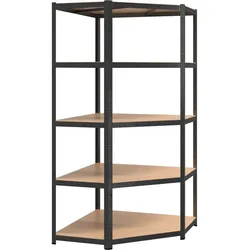 Helloshop26 - 5-stufiges Eckregal aus Stahl und Holzwerkstoff grau 02_0045675