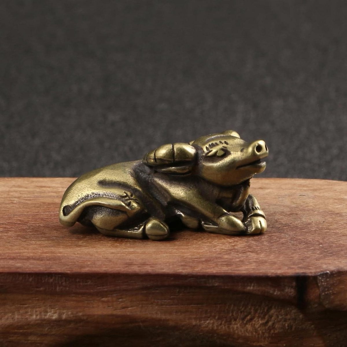 Os Ornament Sculptuur - Koperkleurig Handgemaakt Messing Beeldje voor Tafeldecoratie