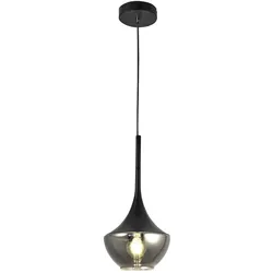 Fabas Luce Apollo Pendelleuchte aus Metall und mundgeblasenem Glas - modernes Design, E27-Fassung, verstellbarer Rahmen 2000 mm, ideal für Innenbeleuchtung