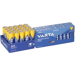 VARTA Industrial Pro Batterie-Set 40 Stück – 20x AA LR6 + 20x AAA LR03