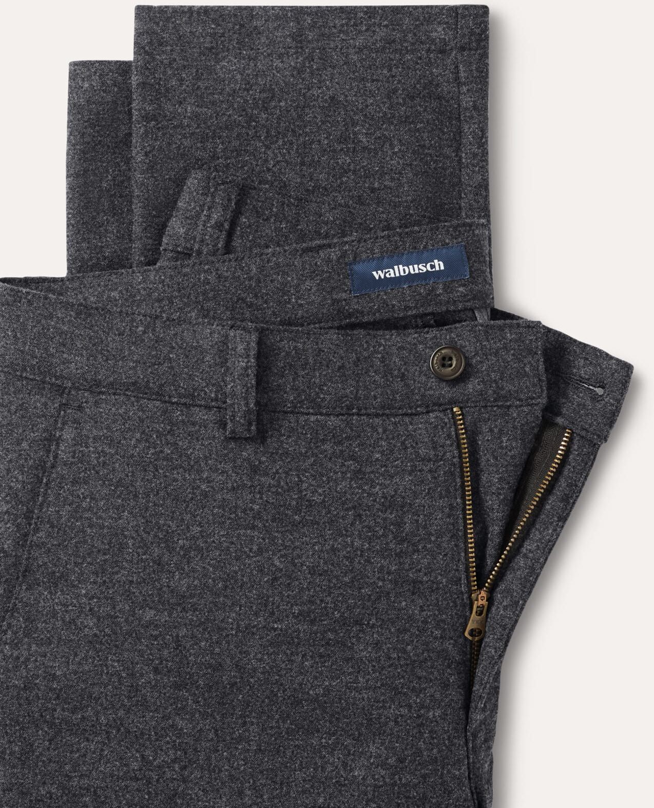 Walbusch Premium Sport-Flanell Hose, Modern Fit#normale Größen#schlanke Größen#untersetzte Größen, Farbe Grau, 50, innovatives Gewebe leicht und wärmend Herren