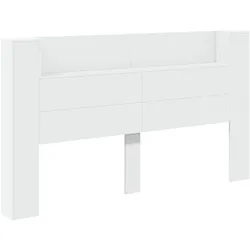 vidaXL Kopfteil-Schrank mit LED Weiß 180 x 16,5 x 103,5 cm