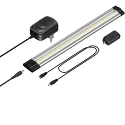ledscom.de LED Unterbau-Leuchte Siris mit Netzteil, Touch-Dimmer, flach, 30cm, 370lm, weiß