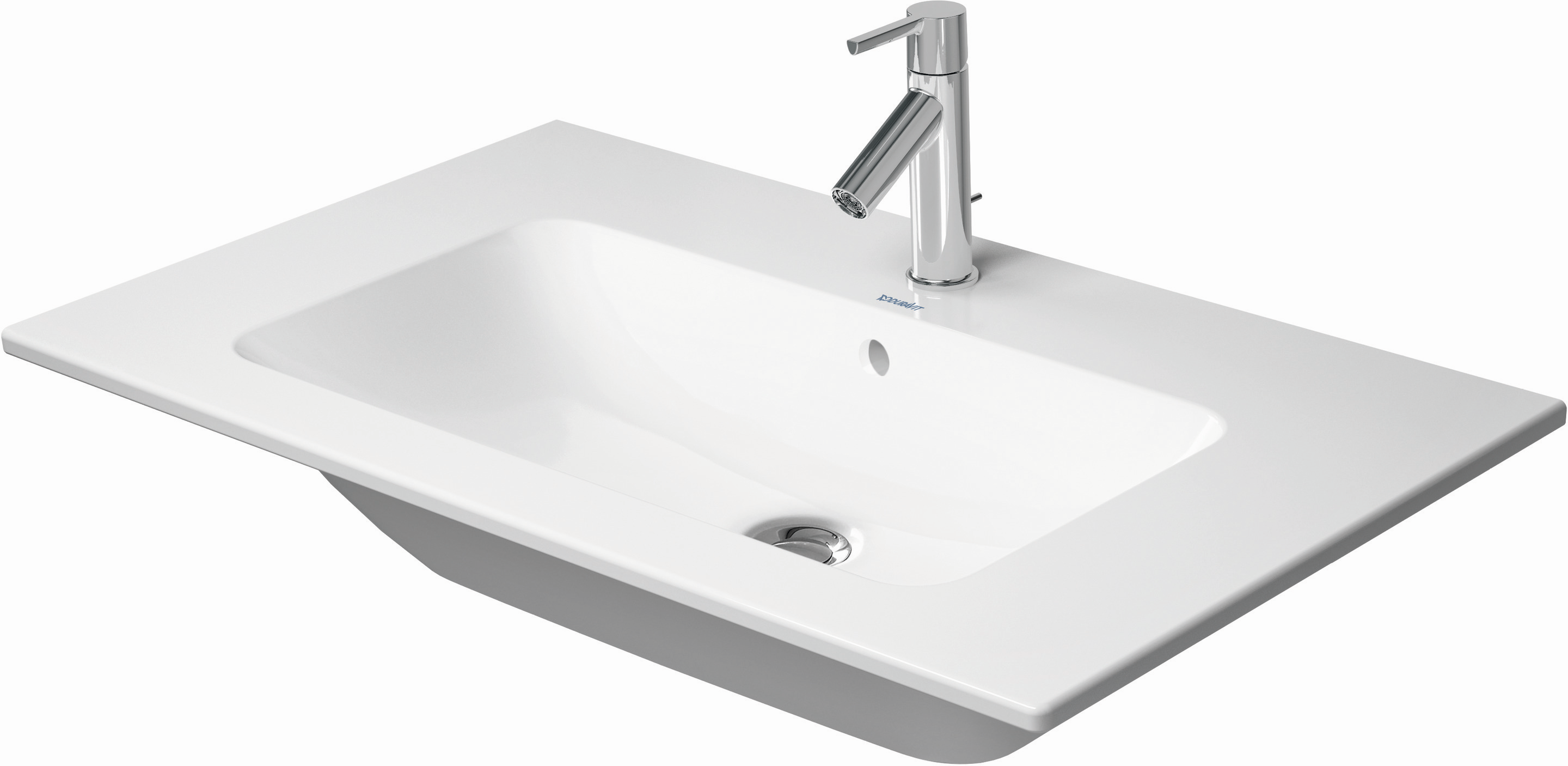 Lavabo Duravit ME by Starck 2336830000 avec trop-plein, 83 x 49 cm, 1 trou de robinetterie, blanc brillant