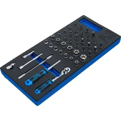 BGS Werkstattwageneinlage 1/3: Steckschlüssel-Satz 6,3 mm (1/4") 41tlg. - 4054