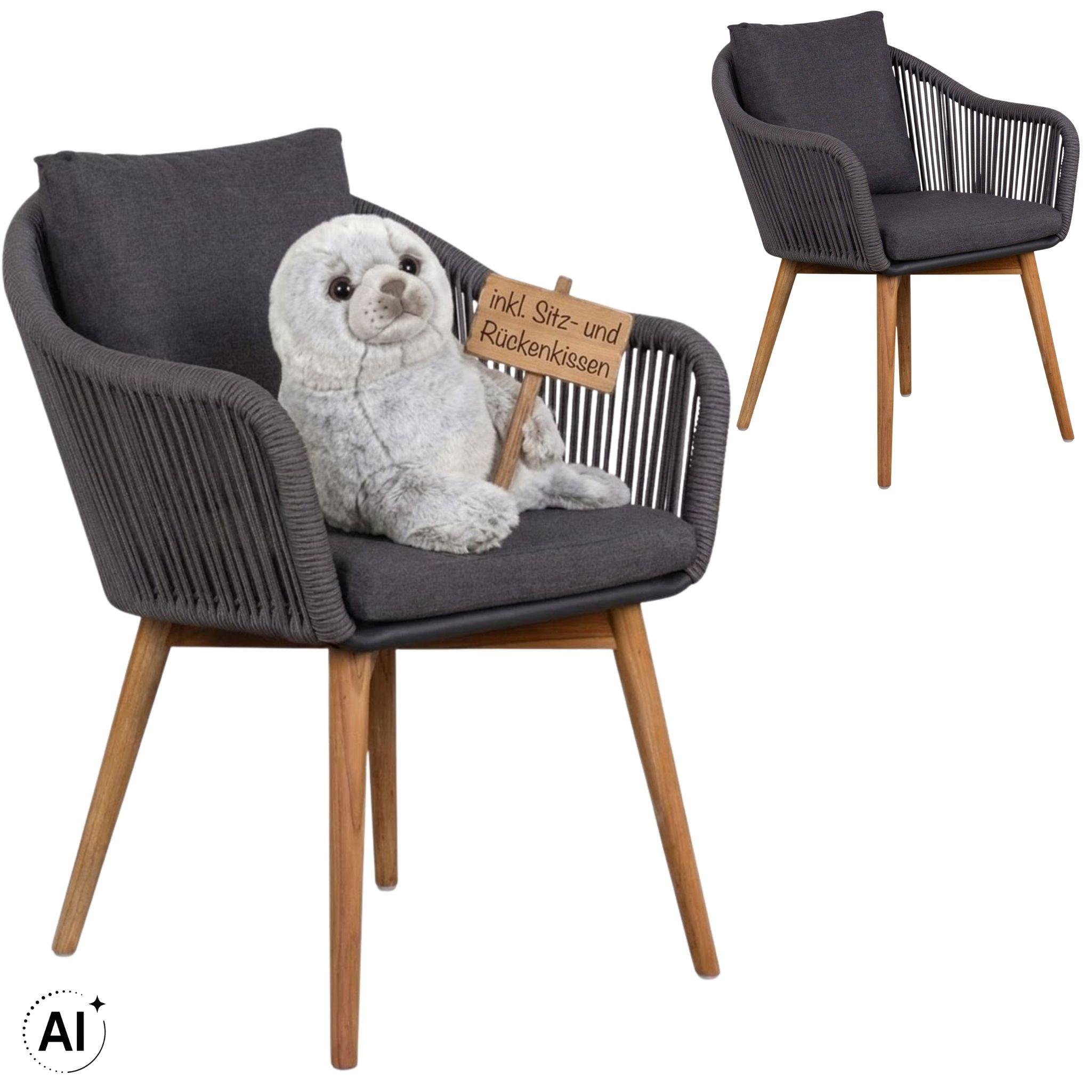 2er Set Relaxsessel dark grey