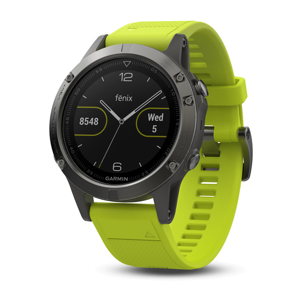 Garmin Fenix 5 grau mit gelbem Armband
