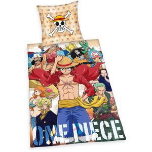 Herding Bettwäsche One Piece Ruffy, 4464401050, Renforcé, Kissenbezug 80x80 cm und ein Bettbezug 135x200 cm