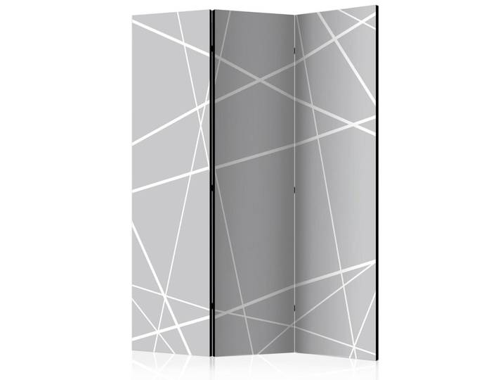 artgeist Paravent Modern Cobweb, Grauweiß, Holz, Kiefer, massiv, Abstraktes, 135x172x3 cm, Motiv auf Vorder- und Rückseite, Wohnzimmer, Raumteiler, Paravents