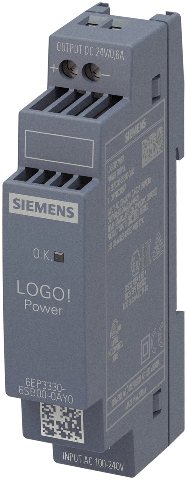 Siemens LOGO!POWER 24V 0,6A geregelde voeding 6EP33306SB000AY0