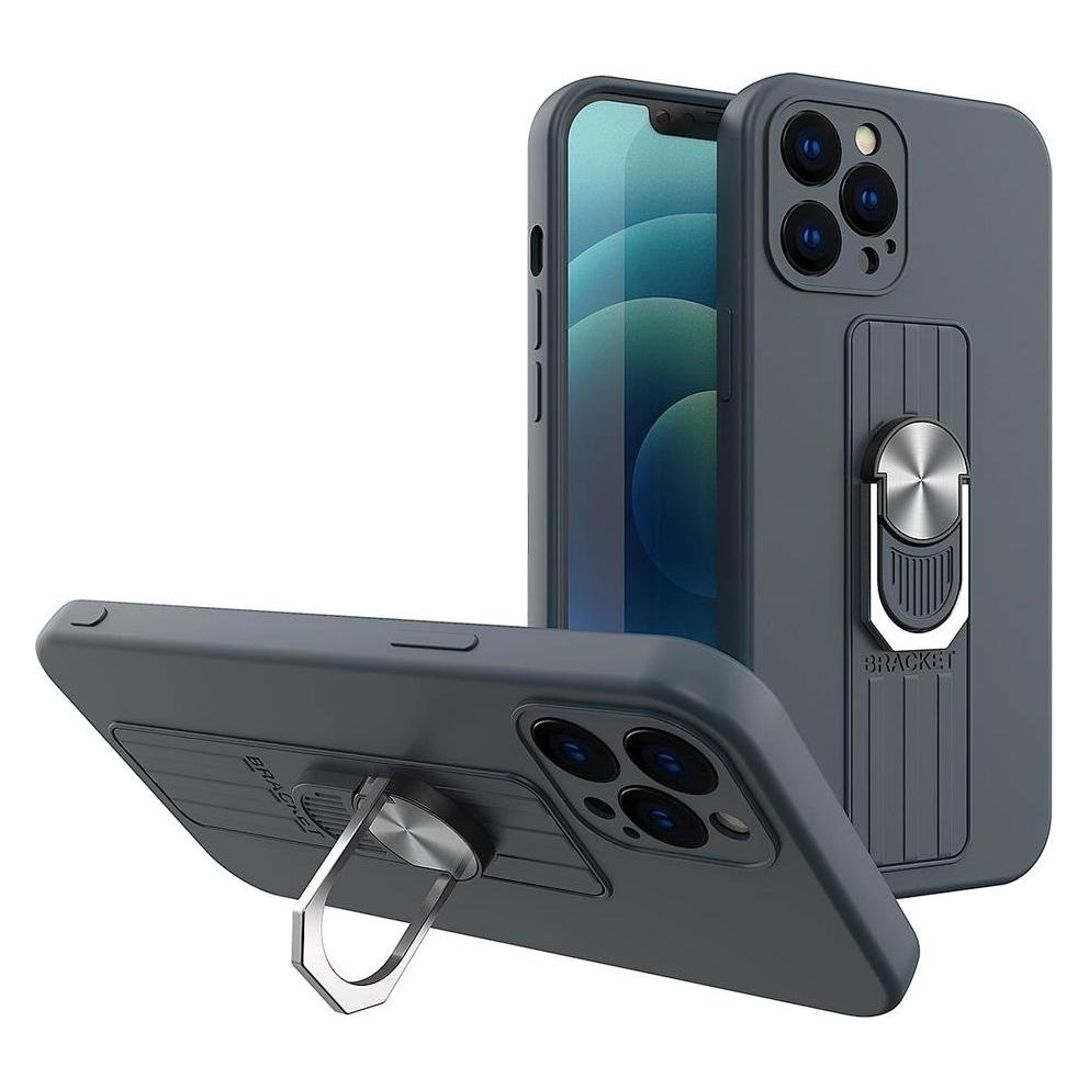Hurtel Ring Case Silikonhülle mit Fingergrip und Ständer für Samsung Galaxy S21+ 5G (S21 Plus 5G) dunkelbla (Samsung Galaxy S21+ 5G) (1404978613)