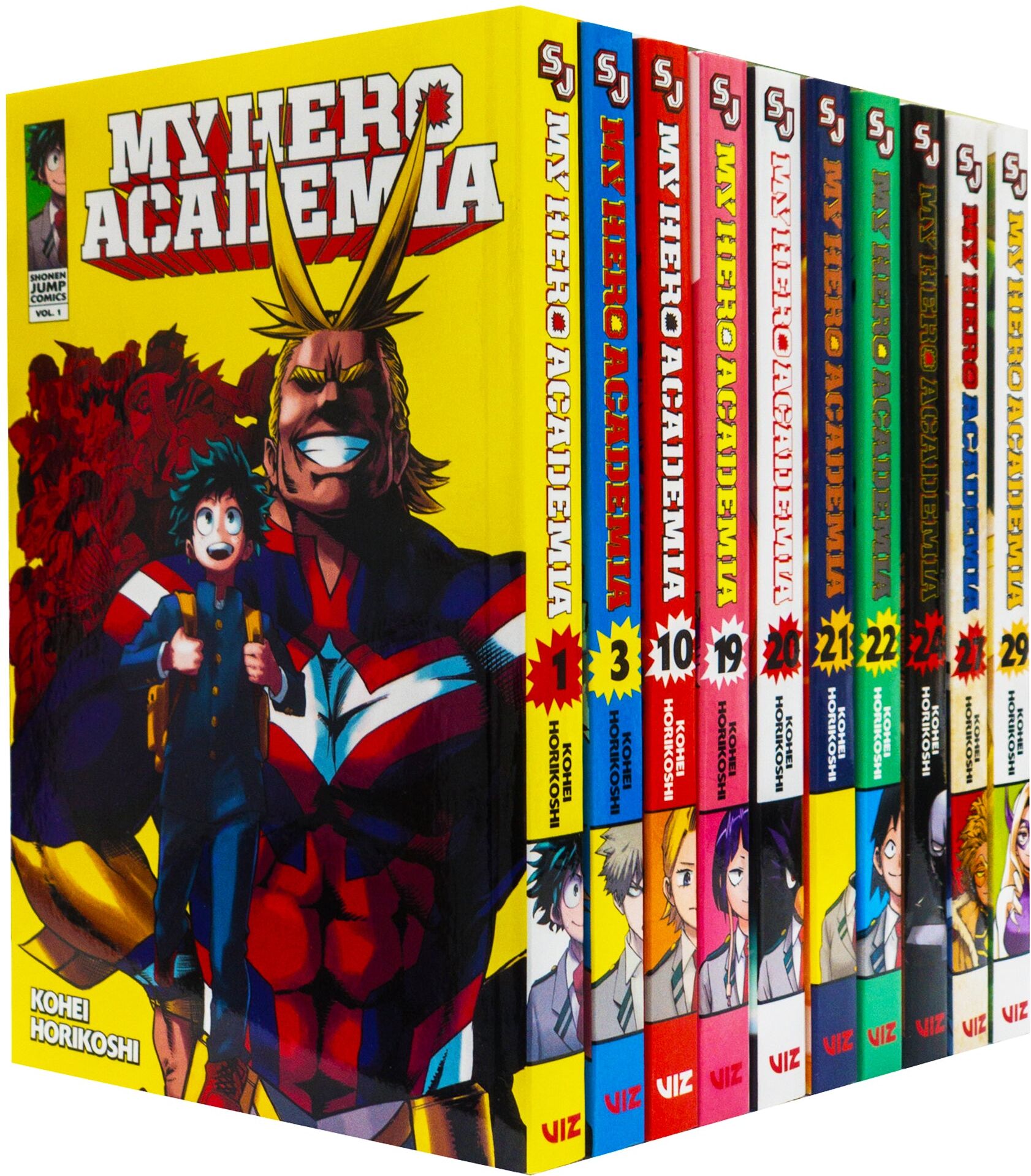 Viz Media My Hero Academia Volume (1,3,10,19,20,21,22,24,27,29) Collection 10 Books Set by Kohei Horikoshi