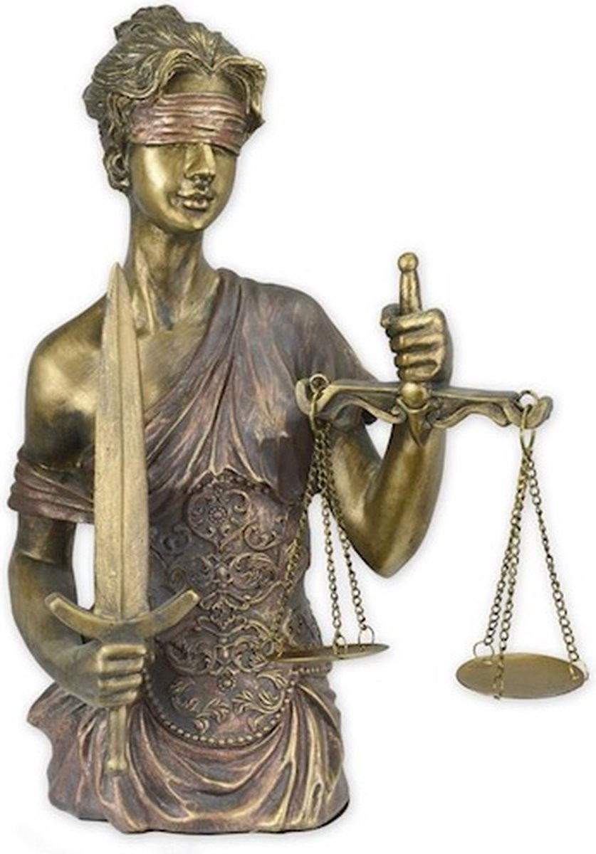 Beeld Vrouwe Justitia torso van polyresin, Hoogte: 32,7 cm