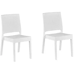 GARTENSTUHL 2er-Set Rattanoptik weiß Fossano