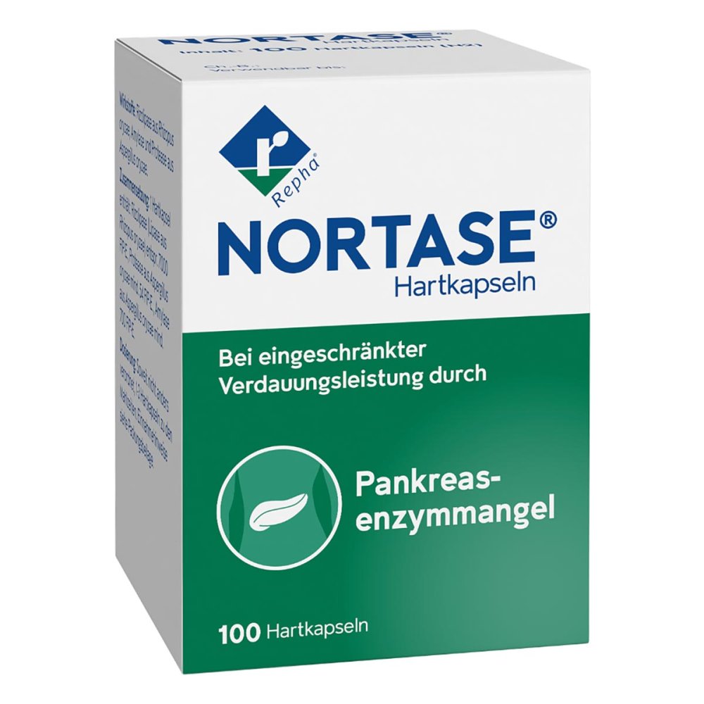 REPHA GmbH Biologische Arzneimittel NORTASE - Verdauungsenzyme bei exokriner Pankreasinsuffizienz 01953707