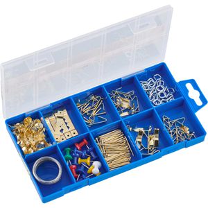 Connex Bilderhaken-Sortiment DP8500058, Set, in Kunststoffbox, 200-teilig, 12 Stück