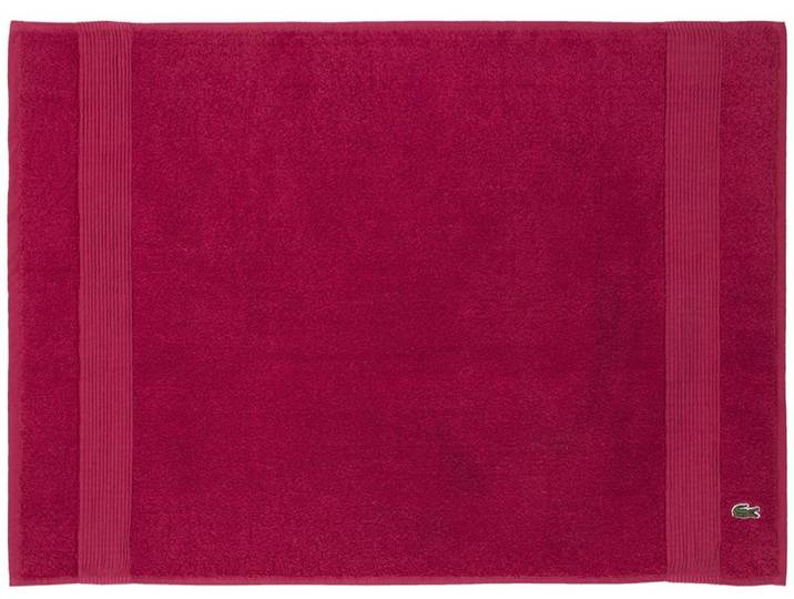 Badematte LACOSTE LLECROCO , rot (rouge), H:3mm, Baumwolle, Badematten, Badematte, mit Label-Applikationen