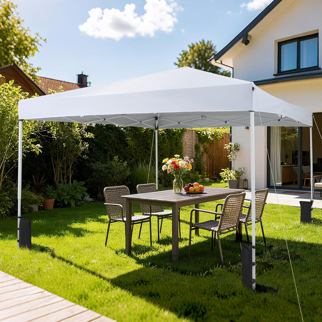 casart Portable Pop Up Canopy Shelter 290x290cm Easy Setup White