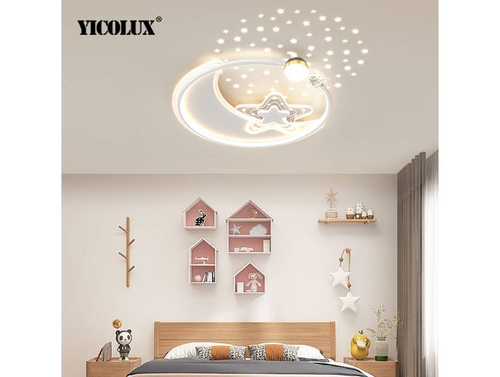 Plafonnier LED pour chambre d'enfant, protection des yeux, lumière de chambre pour garçons et filles, ciel étoilé chaud créatif, simple et moderne