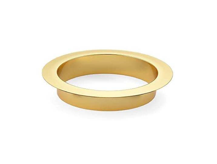 Hochwertige Abdeckung für Abfallbehälter, ringförmig, Ø170 mm, für Montage in Arbeitsplatte. Durchwurf für Abwurfbehälter aus massivem Edelstahl von Sugatsune/LAMP® (Japan) (Edelstahl, vergoldet)