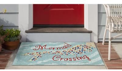 "Lush Decor Frontporch Mermaid Crossing Indoor/Outdoor Rug - 2'6"" x 4'"