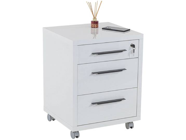 Schubladenelement RIVA 3 Schubladen weiss glänzend