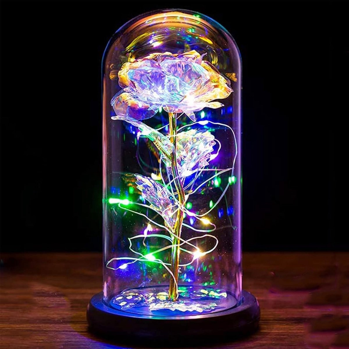 Eternal Rose Glazen Dome in Galaxie Kleur