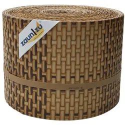 zaun zu® Sichtschutzstreifen Rattan PE für Doppelstabmatten Stroh 26m