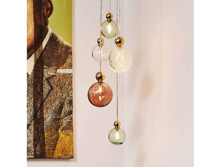 EBB & FLOW Glas Hängelampe Uva M, dimmbar, alu / grau / zink, für Wohn- / Esszimmer, Glas, Skandinavisch, Pendelleuchte