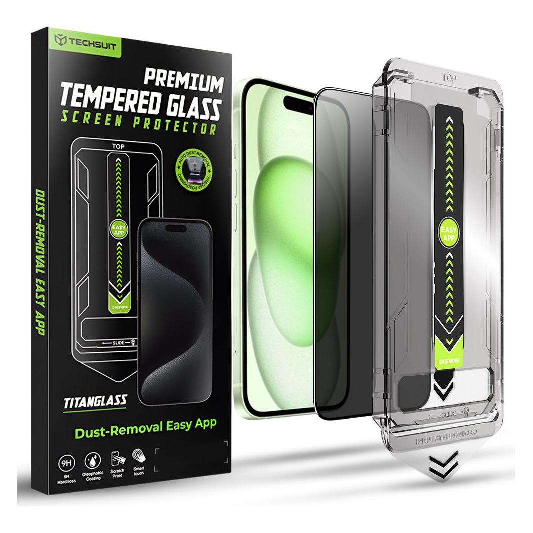 Techsuit - TitanGlass FullCover - iPhone 15 Plus / iPhone 16 Plus - Privacy (1 Stk., Apple iPhone 15 Plus, Apple iPhone 16 Plus) (60302303)