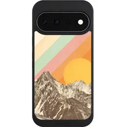 Nivocase Handyhülle für Google Pixel 11 Hülle NIVOpure Case Schwarz Berg Retro Sonnenschein (Google Pixel 11), Smartphone Hülle, Schwarz