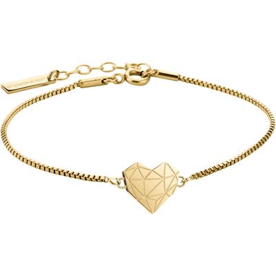 Armband LIEBESKIND BERLIN "Schmuck Geschenk Edelstahl Armkette Herz", gold (gelbgoldfarben), Armbänder, Damen, 17cm, Edelstahl, Armband