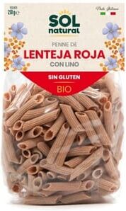 Sol Natural Macarrões Lentilha Vermelha Penne Raw Bio