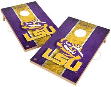 Skip's Garage Vintage LSU Louisiana State Tigers 2x4 Tailgate Cornhole Boards