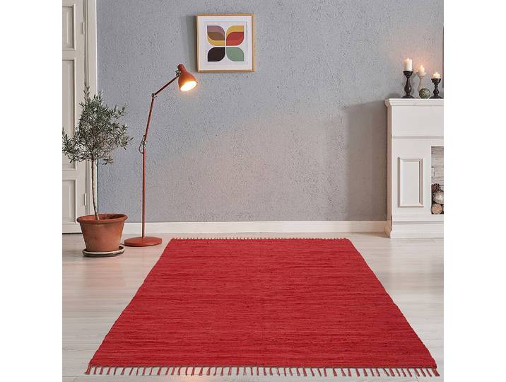 Tapis en laine Happy Cotton Rouge/Rouge 60 x 120cm Coton