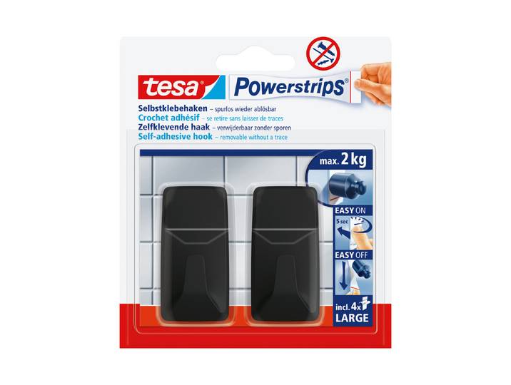 Powerstrips Haken large rechteckig schw.