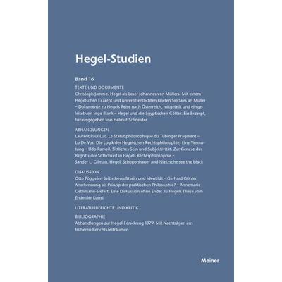 Hegel-Studien Band 16, Taschenbuch von , Meiner, F, 978-3-7873-1480-5