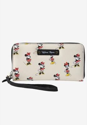 Women's Minnie Mouse All-Over Print Zip Around Wallet Wristlet by Disney in Multi