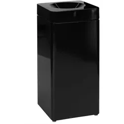 Mülleimer Probbax quadratisch schwarz 51 L elegantes, flammverlöschendes System zur Abfalltrennung