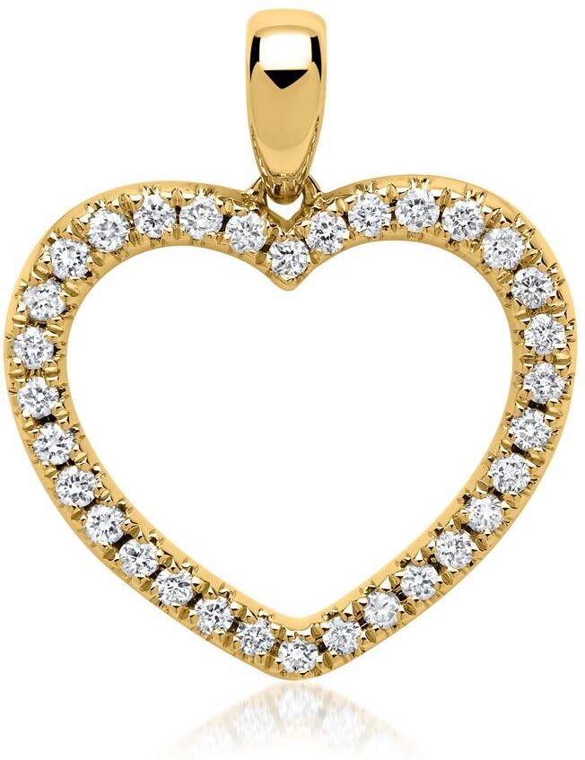 Brilladia 585er Gelbgold-Kette Herz 32 Diamanten gold