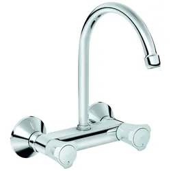 GROHE Costa Zweigriff-Spültischarmatur, Ausladung 182mm, Bogenauslauf, schwenkbar, 31191001