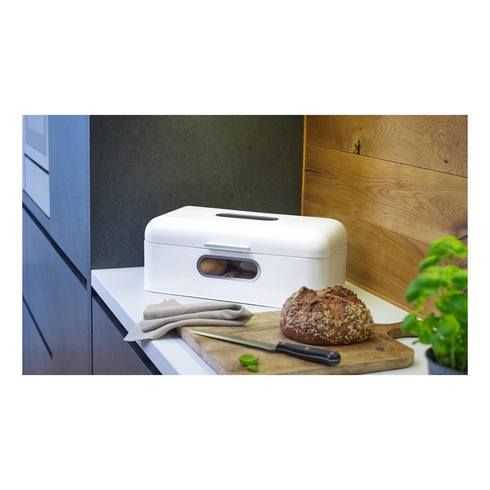 Retro-Brotkasten aus Metall "big" - weiß