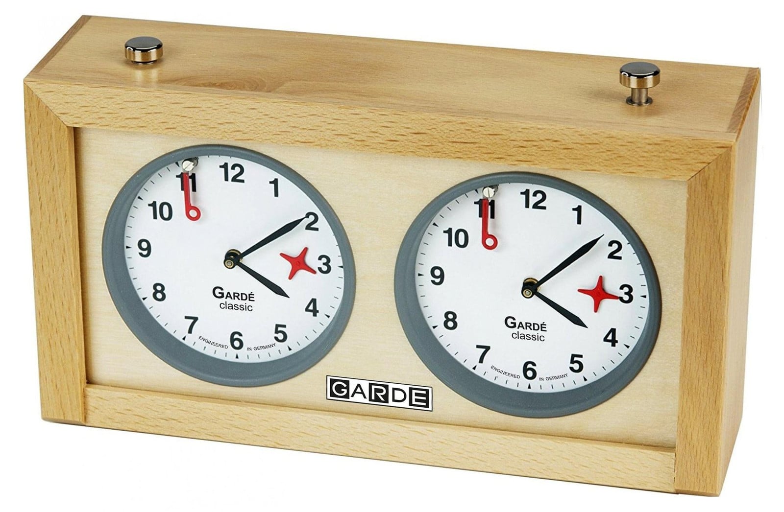 Analoge houten schaakklok