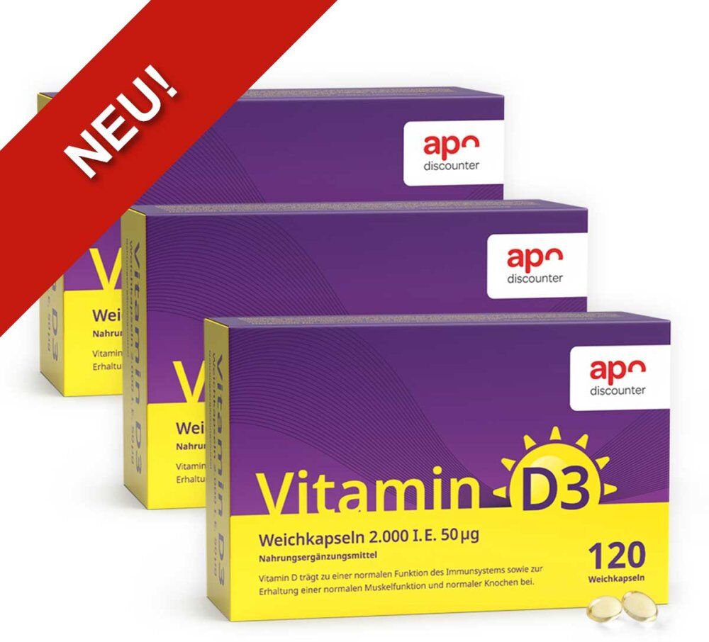 Vitamin D3 2000 I.E. Weichkapseln von apodiscounter