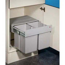 WESCO® Abfallsammler Double Shorty 1, alu grau 8011058