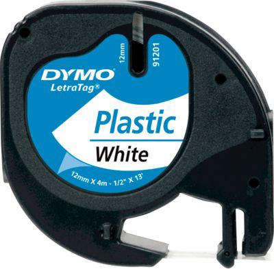 Schriftbandkassette für DYMO® Letra Tag, Kunststoff, 12mm, weiß