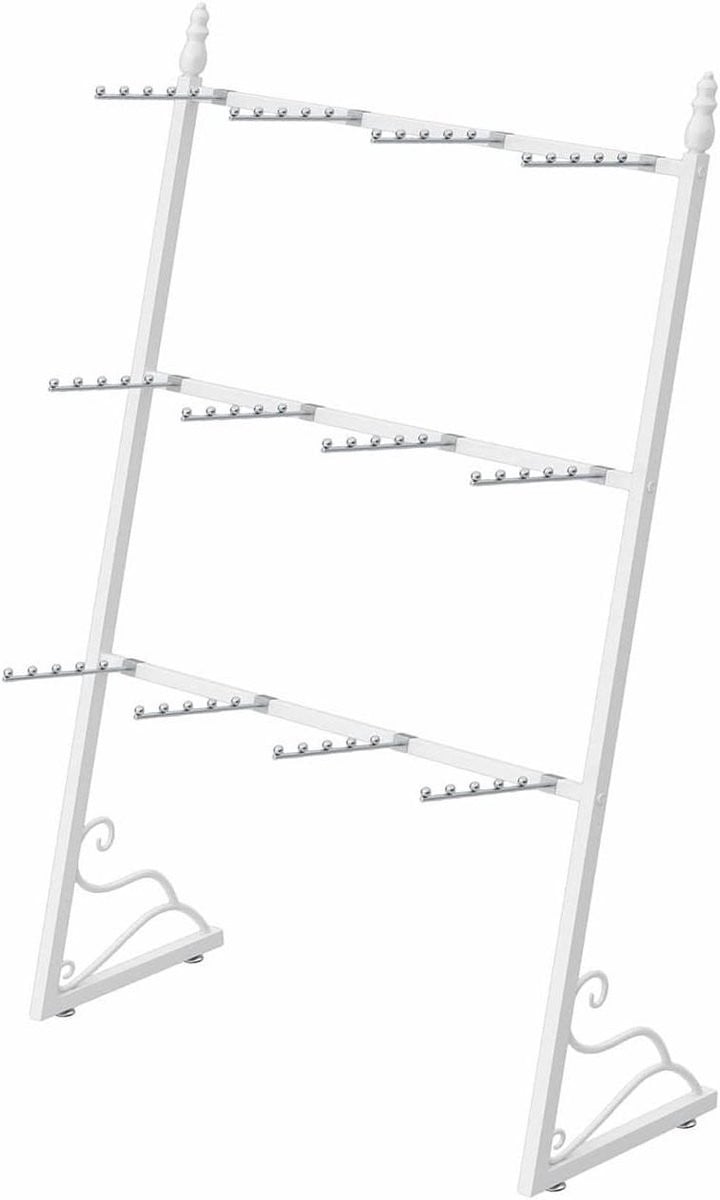 Kleding Display Stand met 3 Lagen en Hangers in Zwart, Hoogte: 150 cm